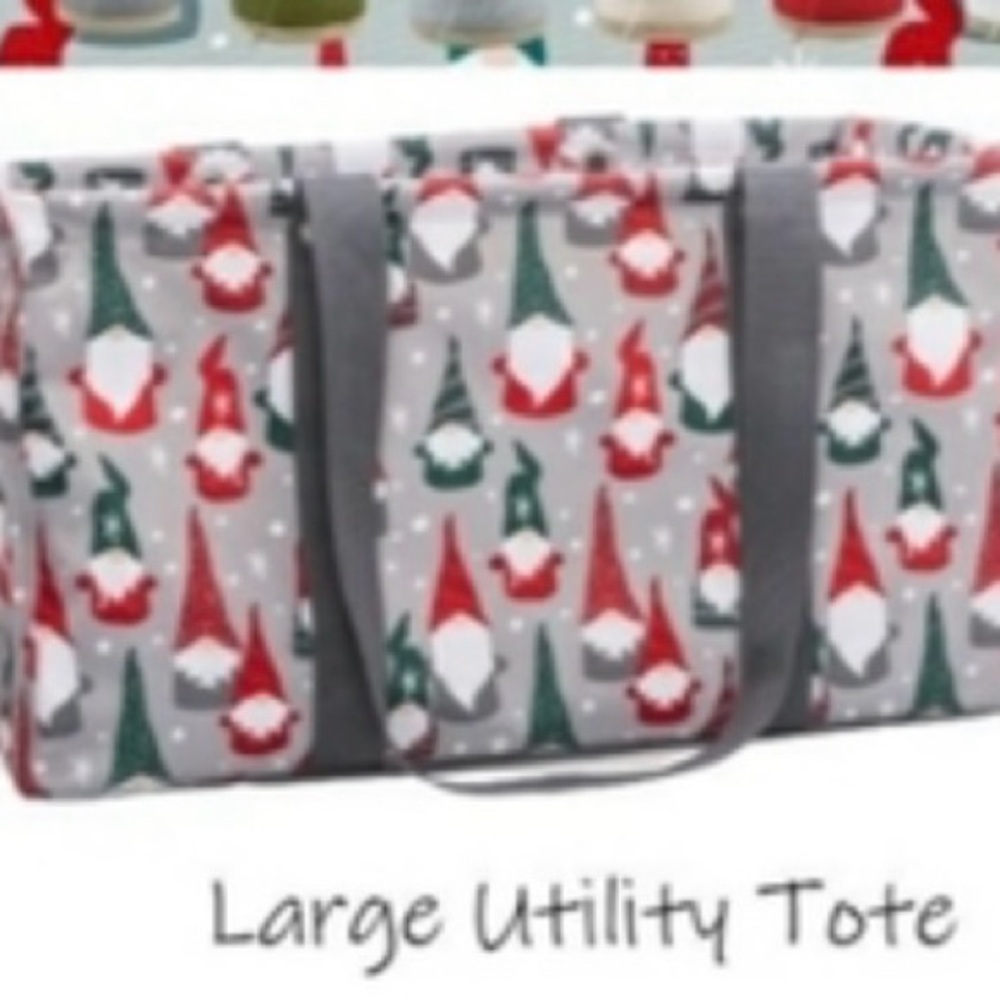 Festive Gnome Utility Tote Littles carry all and tiny utility tote i3 piece set